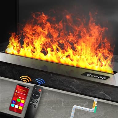 Sunlitup Water Vapor Fireplace, Realistic Flame Mist Fireplace, Remote Control, Electric Fireplace Humidifier for Home Decor 78.8"