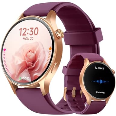 Smart Watch for Women, Answer/Makr Call, 1.32'' AMOLED Ultra-Clear Screen Fitness Trackers with Heart Rate/Sleep/SpO2 Monitor, Smartwatch for iPhone/Samsung/Android, 110+ Sport Modes, 3ATM Waterproof