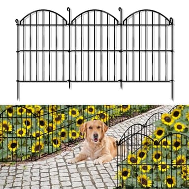 32 Panels Garden Fence, 34ft x 23in Animal Barrier Fences for Rabbits Dogs, Rustproof Metal Gardens Border Fencing, Arched Decorative Flower Bed Edging Barriers for Outdoor Yard Patio