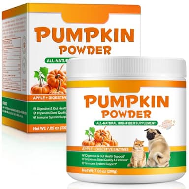 Organic & Natural Pumpkin for Dogs – Ultra-Fiber Pumpkins Powder Topper & Pumpkin Puree for Dogs – Daily Digestive Support, Grain-Free, Vet-Formulated Meal Topper to Help Regularity, Healthy Gut