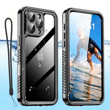AICase Compatible with iPhone 16 Pro Max Case Waterproof, Clear Water Proof Built-in Screen Protector Shockproof Dustproof Snowproof Full Body Rugged Underwater Phone Case