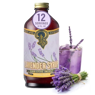 Portland Syrups Lavender Syrup - Premium Beverage Concentrate for Delicious Cocktails, Tea, Soda, Coffee Drinks, Baking, and More - 12 oz with 12 Servings (Pack of 1)