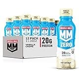Muscle Milk Zero Protein Shake, Vanilla Crème, 20g Protein, Zero Sugar, 100 Calories, Calcium, Vitamins A, C & D, 4g Fiber, Energizing Snack, Workout Recovery, Packaging May Vary 11.16 Fl Oz (Pack of 12)