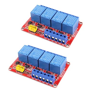 AEDIKO 2pcs DC 5V Relay Module 4 Channel Relay Board Shield with Optocoupler Isolation Suport High/Low Level Trigger