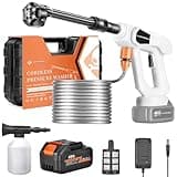 ALIENWORLD Cordless Pressure Washer Battery Powerd with Foam Cannon,Power Washer, Portable Pressure Washer Cordless,6-in-1 Nozzle,Outdoor Car Cleaning(Battery and Charger Included)