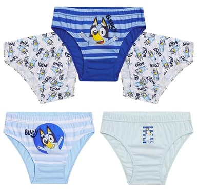 Bluey Boys Briefs, Soft Breathable Underwear Pack of Underpants - Gifts for Boys (Blue, 4-5 Years)