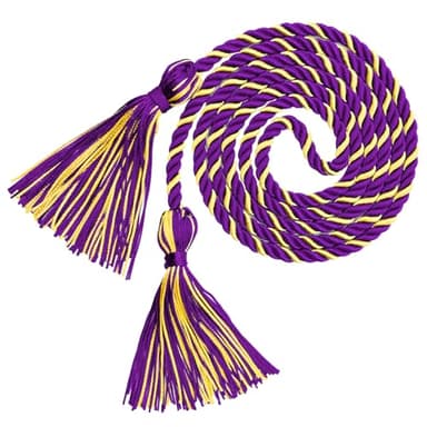AouEtnay Graduation Honor Cords Purple and Gold Graduation Cords, 67"" Long for Graduation Students