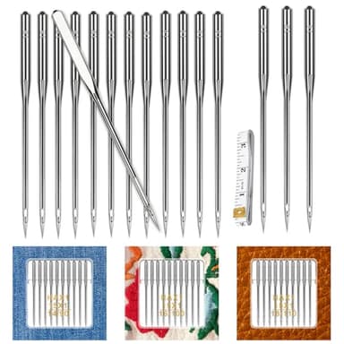 30PCS Universal Sewing Machine Needles - Sizes 90/14 100/16 110/18 Heavy Duty Sewing Machine Needle for Thick Fabric Including Canvas Leather Embroidery Jeans