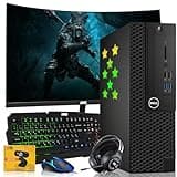 Dell Desktop PC Gaming Bundle - Core i7, 16GB RAM, 1TB SSD, 27-inch Curved Monitor, GT 1030, RGB Keyboard with AI-Enhanced Copilot Key and Mouse, RGB Headphone, Webcam, Wi-Fi, Win 11 Pro (Renewed)