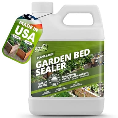 32oz Garden Box Sealer - Covers 37.5 to 187.5 sq ft., Ideal Garden Bed Sealer - Wood Waterproofing, Food Safe Sealant - Wood Sealant That Protects Against Sun, Water & Weather Damages