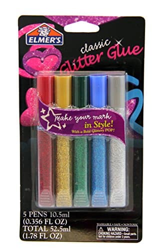 Elmer's Swirl Glam Glitter Glue, Color Tubes, Classsic, 0.36 Oz, 5 Count