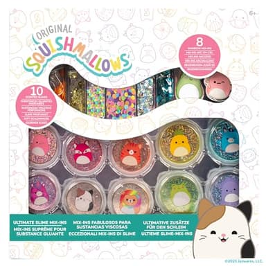 Horizon Group USA Original Squishmallows Ultimate Scented Slime Mix'Ins, 10-Pack Glitter & Cloud Slime, 8 Fun Slime Add Ins