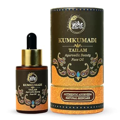 The Indie Earth Kumkumadi Tailam 30 ml | Ayurvedic Beauty Face Oil | Night Serum for Brighter, Glowing & Younger-Looking Skin with Turmeric, Saffron & Indian Lotus
