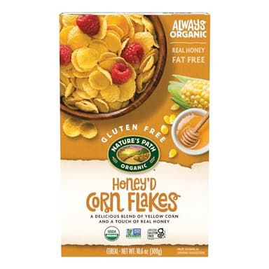 Nature's Path Organic Honey'D Corn Flakes Cereal, 10.6 oz (Pack of 6), Gluten Free