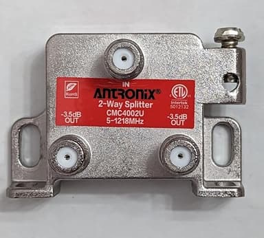 Antronix CMC4002U 2-Way Balanced Vertical Splitter, Loss of -3.5db, 1.218 GHz High Performance for Coax Cable TV & Internet Optimized MoCA 2.0 Performance (1)