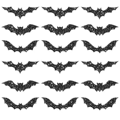 Alynta Halloween Bat Stickers - 600Pcs Black Bat Labels Stickers Holographic Waterproof 1.5 Inch Cute Halloween Stickers for Goodie Bags Envelope Seals Scrapbook Party Decorations (Black)