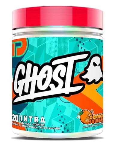 GHOST Intra Workout Powder, Orange Squeeze - BCAAs, & EAAs, Nootropics & Hydration - Essential & Branch Chain Amino Acids Supports Muscle Recovery & Focus - Pre, Intra & Post Workout Powders