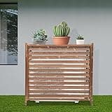 Air Conditioner Fence Screen Brown AC Covers Air Conditioner Fence for Outside to Hide Air Conditioner and Outdoor Privacy 39.37 * 16.93 * 37.01in