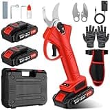 Electric Pruning Shears Cordless, Branch Cutter, Trimming Scissors Battery Power, 30mm (1.2 Inch) Cutting Diameter, SK5 Blade Tree Trimmer, 2 Rechargeable 2ah Lithium Batteries