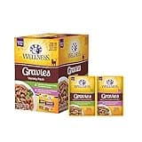 Wellness Healthy Indulgence Gravy Adult Wet Cat Food, Natural, Protein-Rich, Grain Free, 3 Ounce Pouch, 8 Pack, (Gravy Variety Pack)