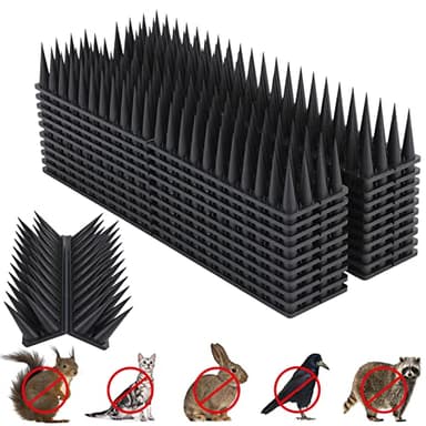 Bird Spikes, 20 Packs Bird Deterrent, Raccoon for Outdoor Repelling Reptiles, Squirrel Spikes for Fences and Roofs to Keep Birds Away（18.7Feet）