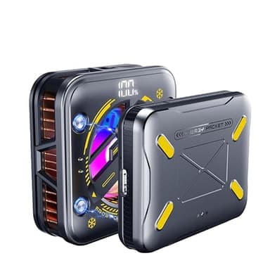 Magnetic Phone Cooler with Battery,Rechargeable Wireless Cooling Fan for iPhone/iPad,Phone Cooling Case Radiator Heatsink with RGB LED for iPhone MagSafe Series/Samsung/Android