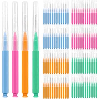 DHYLRICHER 100pcs Interdental Brushes Dental Cleaning Tools Tooth Floss Picks Oral Hygiene Toothpicks