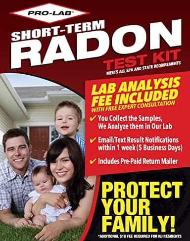 PRO-LAB Radon Gas Short-Term Test Kit – 2 Detectors for Real-Estate Transactions. EPA Approved. Lab Fees and Return Mailer Included