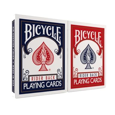 Bicycle Rider Back Playing Cards, Standard Poker Size Deck of Cards, Red & Blue (2 Pack), Classic Cards for Poker, Blackjack, Family Game Night & Card Games, Fun for All Ages