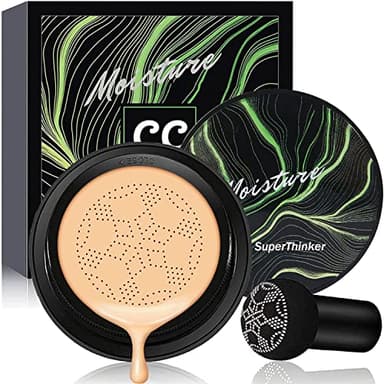 Air Cushion CC Cream Foundation Makeup, BB Cream Makeup, Color Correcting CC Cream, Tattoo cover up, Natural Full Coverage Foundation, Moisturizing Concealer Brighten,Even Skin Tone (Buff Beige)