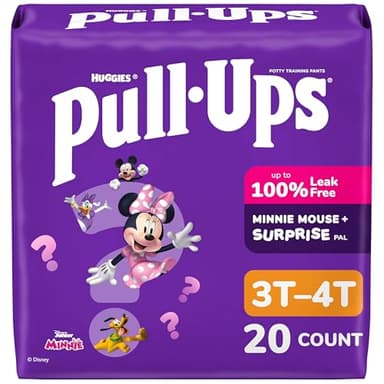 Pull-Ups Girls' Potty Training Pants, Size 3T-4T Training Underwear (32-40 lbs), 20 Count