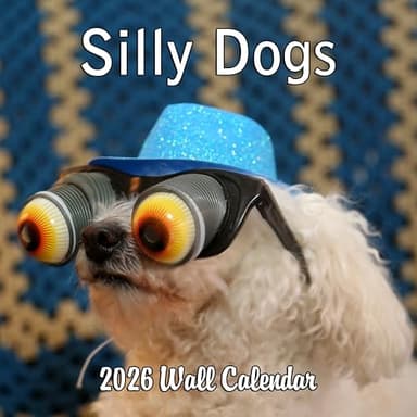2026 Silly Dogs Monthly Wall Calendar | Funny Dogs Calendar September 2025 - December 2026