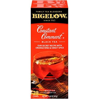 Bigelow Constant Comment Tea 28-Count Box (Pack of 1) Spiced Premium Black Tea with Orange Peel Antioxidant-Rich Full Caffeine Black Tea in Foil-Wrapped Bags