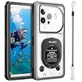 Beasyjoy Waterproof Phone Case, Underwater Phone Case for Snorkeling, Universal IPX8 Diving Case with Lanyard Up to 6.9" for iPhone 16/15/14/13/12 Pro Max, Samsung S24/S23/S22/Google/Moto - Black