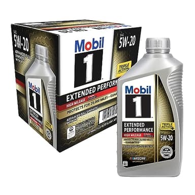 Mobil 1 Extended Performance High Mileage Full Synthetic Motor Oil 5W-20, 1 Quart (6-pack)