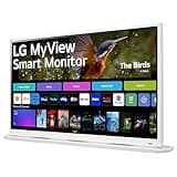 LG 32SR70U-W 32-Inch 4K UHD Smart Monitor with IPS Display webOS 23 USB Type-C Speakers x2 HDR 10 AirPlay 2 Screen Share Bluetooth Remote - White