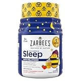 Zarbee's Children's Sleep Gummies with Melatonin, Non-Habit Forming Children's Sleep Gummies Work with Natural Sleep Cycles to Promote Peaceful Sleep, Drug-Free, Natural Strawberry, 60 ct