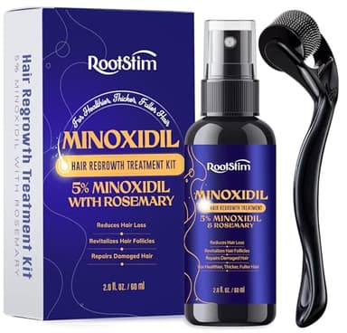 5% Minoxidil Kit for Men and Women – Beard Growth Kit & Hair Regrowth Spray – Targets Thinning Hairlines, Crowns & Patchy Beards – 60 mL