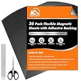 Aertiavty 36 Packs Magnetic Sheets with Adhesive Backing 5x7 Inch Adhesive Magnetic Sheets for Dies Storage - 20 Mil Magnetic Contact Paper Peel and Stick, Magnetic Strips with Adhesive Backing