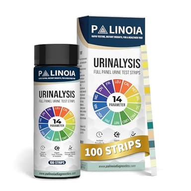 14-in-1 Urine Test Strips Full Panel, 100 Count, Urinalysis Testing for General Health, Kidney, Liver and UTI Screening