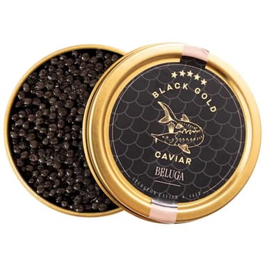 Beluga Black Caviar 1.76 Oz / 50 g - Sturgeon Сaviar with Balanсed Flavor - Gourmet Fish Roe, Сaviar Food