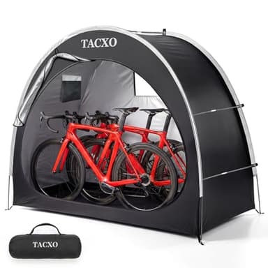 TACXO Bike Storage Shed Tent,Bike Cover Waterproof Outdoor Storage Shed with 210D Oxford Fabric PU4000 for 2-3Bikes,Portable Bicycle Shelter for Motorcycle,Garden Tools,Lawn Mower
