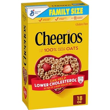 Cheerios Cereal, Limited Edition Heart Shapes, Affirmations Box, Heart Healthy, Gluten Free, Family Size, 18 oz