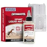 Catchmaster Defiant Liquid Ant Bait (50 uses) + 20 Reusable Stations (10 Stacked), Multi-Surface Ant Killer for Home, Ant Traps Indoor & Outdoor, Pest Control Traps, Reduce & Remove Ant Colonies