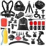 GeeKam Action Camera Accessories Kit - Compatible for GoPro Hero, DJI Osmo, AKASO EK7000, Campark, Crosstour, APEMAN, COOAU, Apexcam, SJCAM SJ4000 and for Waterproof Underwater Sports Camera