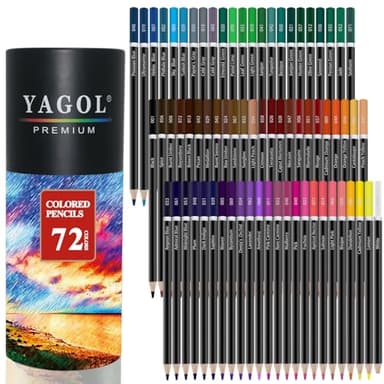Yagol Colored Pencils for Adult Coloring Books, 72 Color Pencil Set, Soft Core Color Pencils for Adult Coloring Book, Coloring Pencils for Adults - Drawing, Sketching, Blending & Shading-Art Supplies.