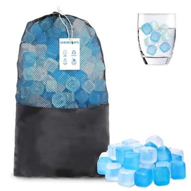 360 Pack Reusable Ice Cubes Refreezable Plastic Ice Cubes Without Diluting Reusable Ice Cubes for Drinks Large Pack Ice Cube Frozen BPA Free for Party Bars Ice Bath Camping