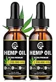 (2-Pack) High Potency Hemp Oil - Maximum Strength, Immune System Support, Focus Calm, Relaxation, Mood, Pure Extract, Organic, Vegan, Non-GMO