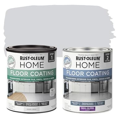 Rust-Oleum 367601 Home Interior Floor Coating Kit, Semi-Gloss Pearl Gray