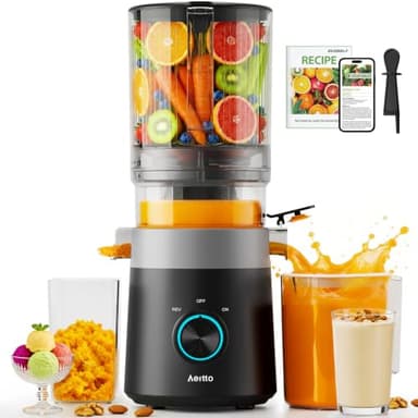 Aeitto 3-in-1 Juicer Machines, 6.0" Wide Mouth Hopper, Easy to Clean